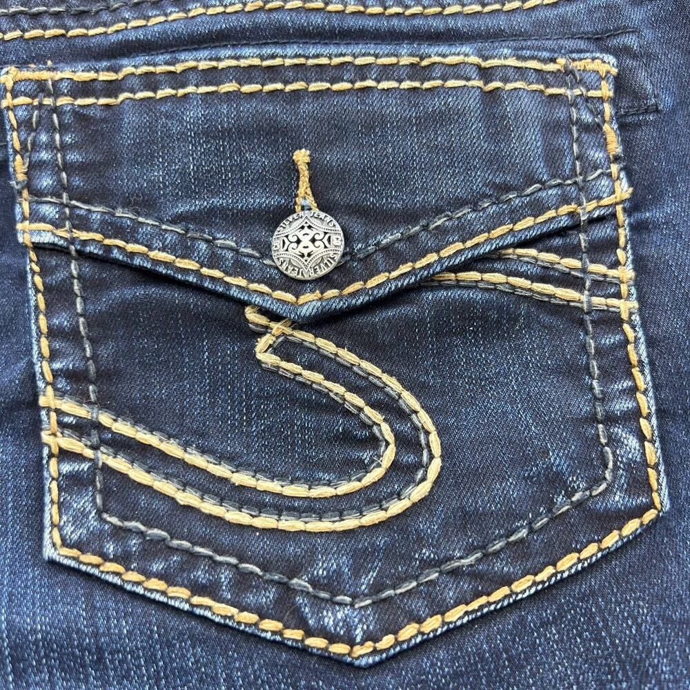 Silver Jean Co. Suki Mid Super Skinny Faux Flap Pocket W28/L31 Dark Wash - Picture 12 of 16